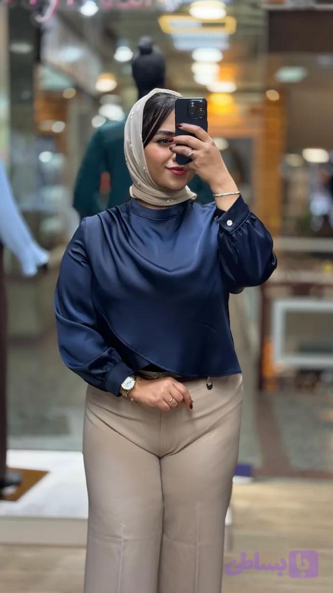 شومیز دخترانه مدل چپ و راستی جنس ساتن