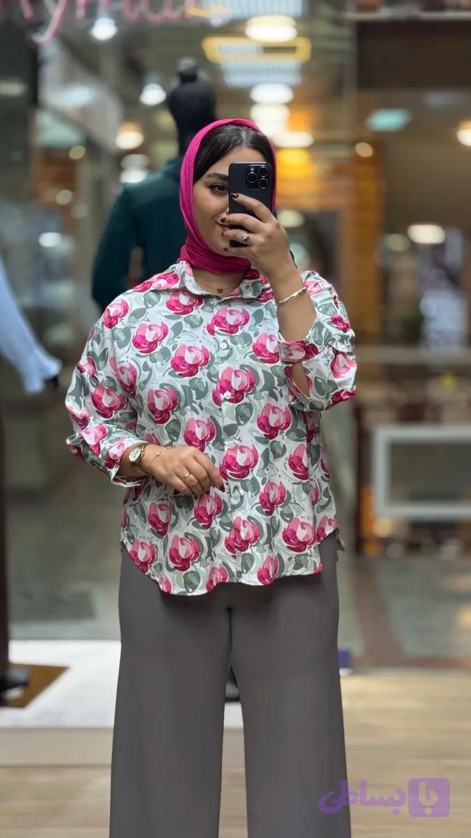 شومیز زنانه مدل لاله جنس ساتن پفکی