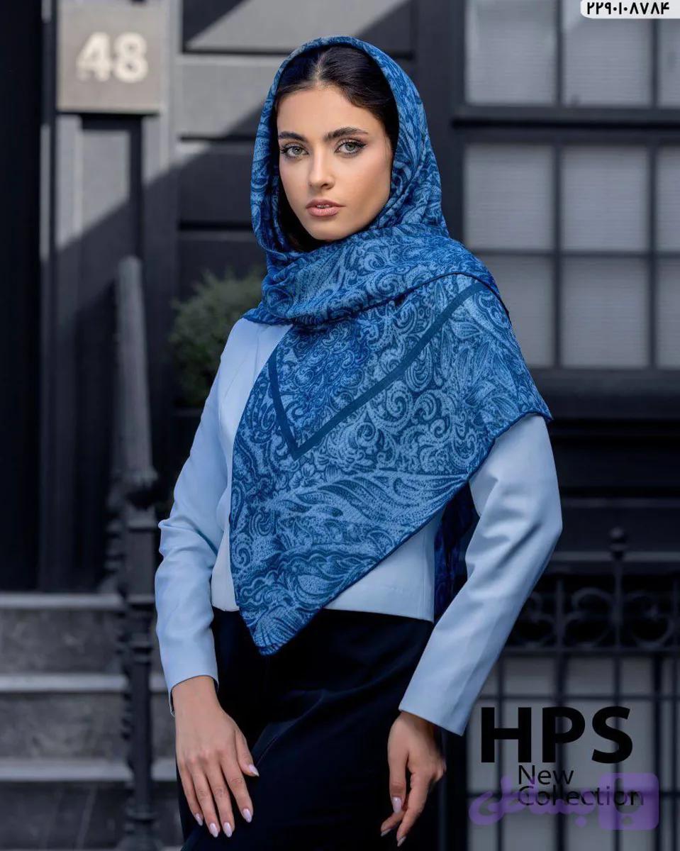 روسری زنانه برند HPS قواره 120 | دست دوز بسیار سبک و راحت