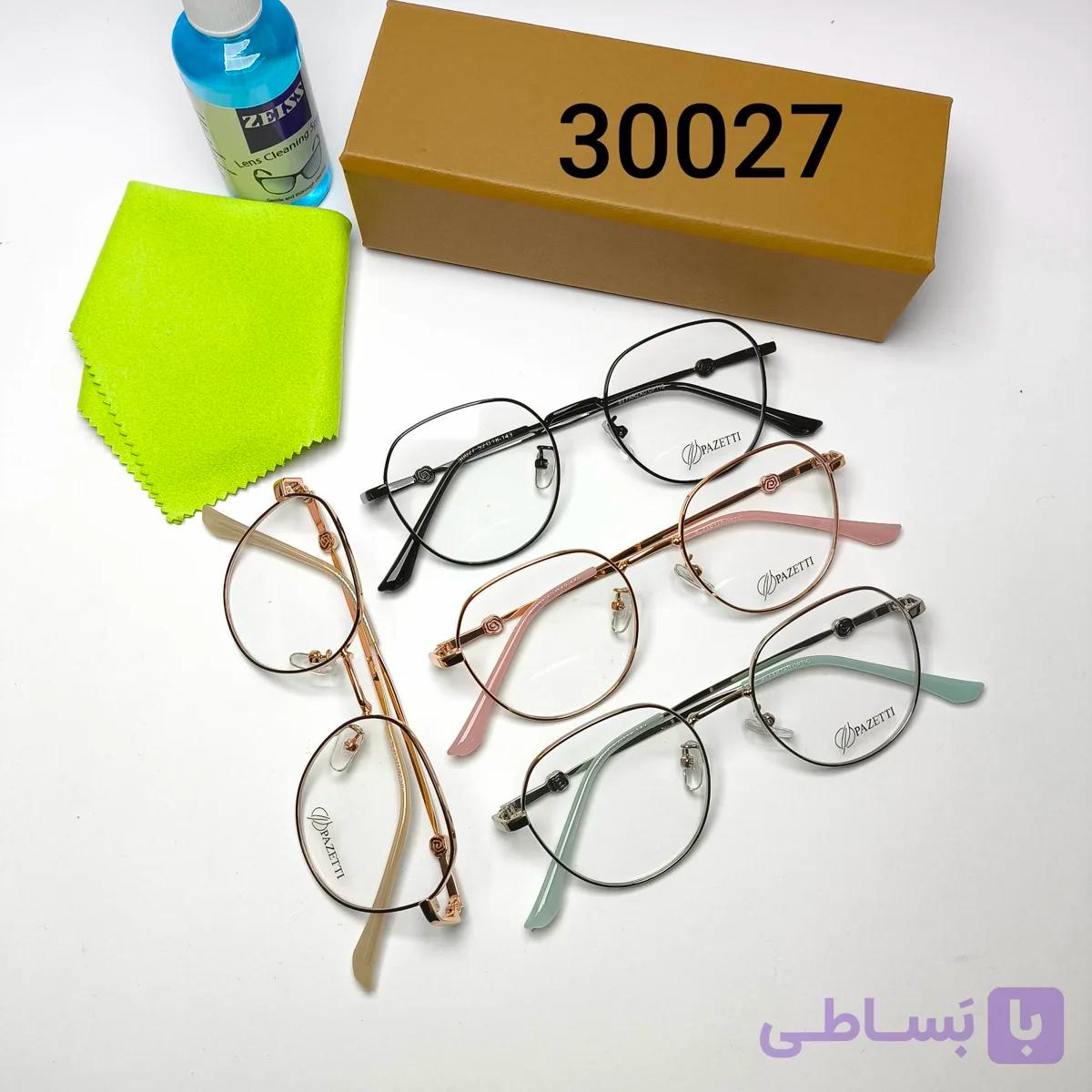 عینک طبی زنانه بلوکات فلزی گرد برند پازتی Pazetti مدل 30027