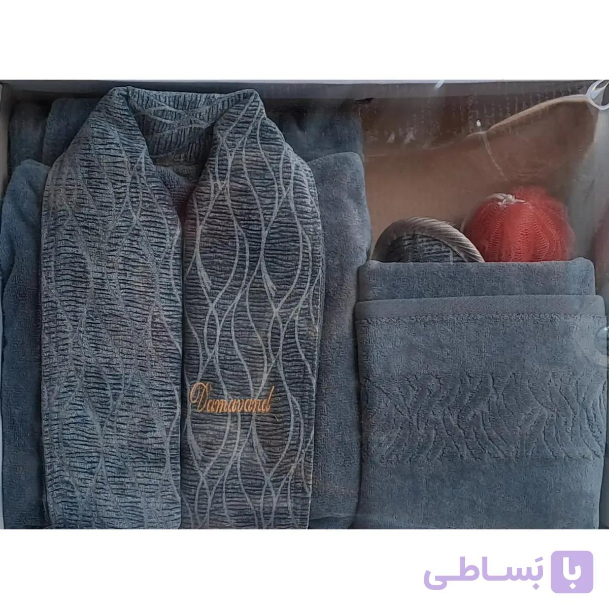 حوله نیم ست عروس و داماد 4 تیکه بدون پرزدهی