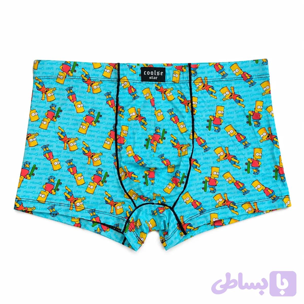 شورت کولسی مردانه مدل نیم پا طرح فانتزی Bart Simpson — تصویر 1