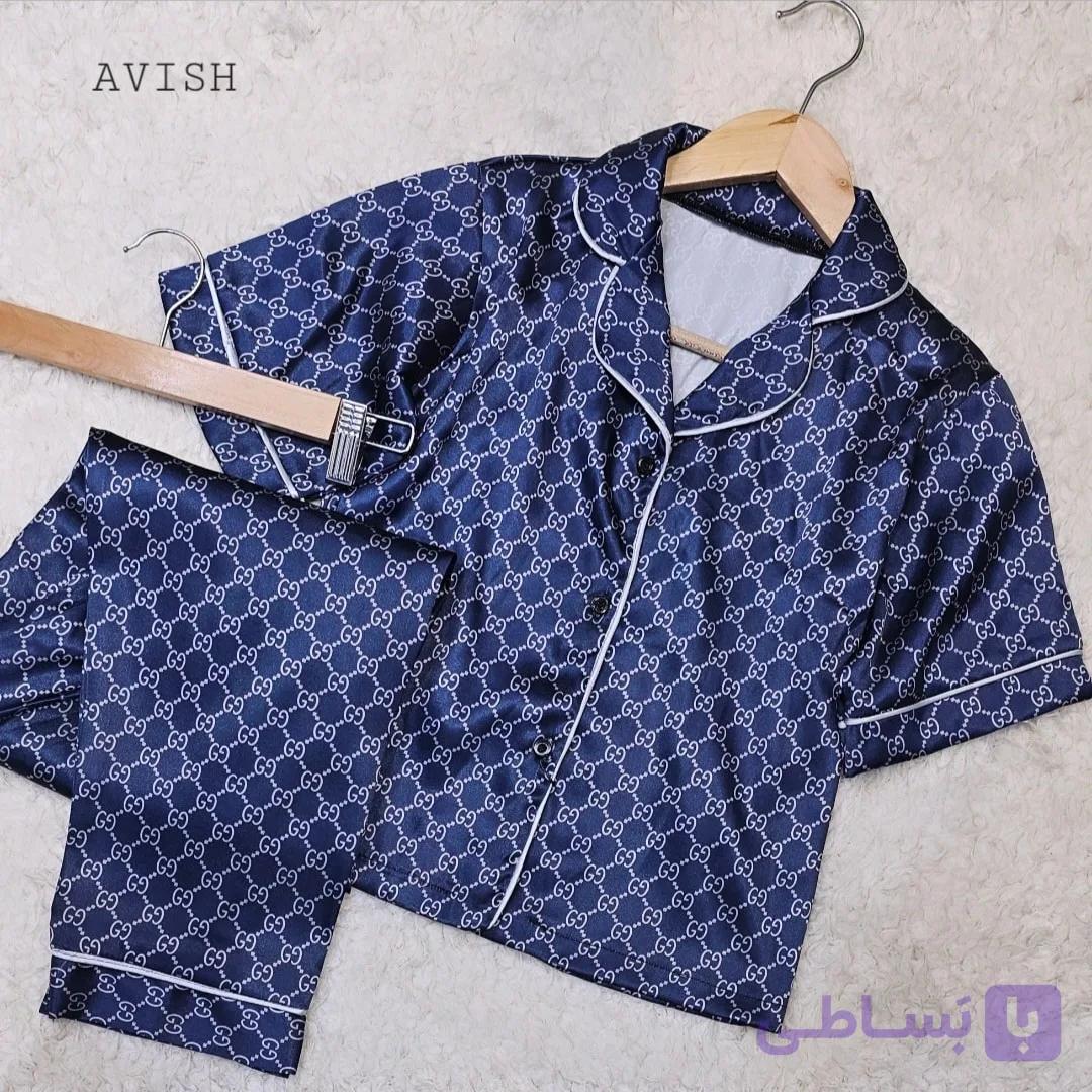 بلوز شلوار کودک طرح گوچی سورمه ای — تصویر 1