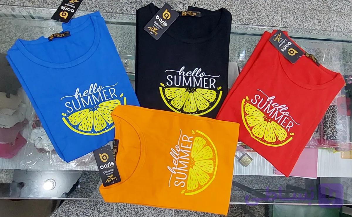 تیشرت زنانه سوپر پنبه طرح Summer