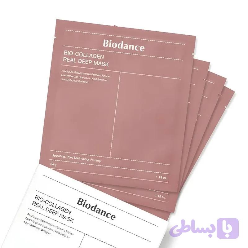 ماسک بایودنس صورتی Biodance Bio Collagen – Real Deep Mask (4-pack) — تصویر 1