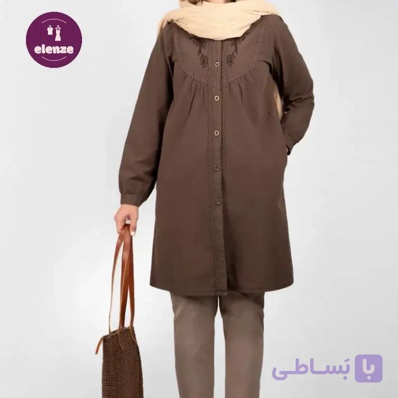 مانتو زنانه نخی الیاف طبیعی دانشجویی اداری آوان