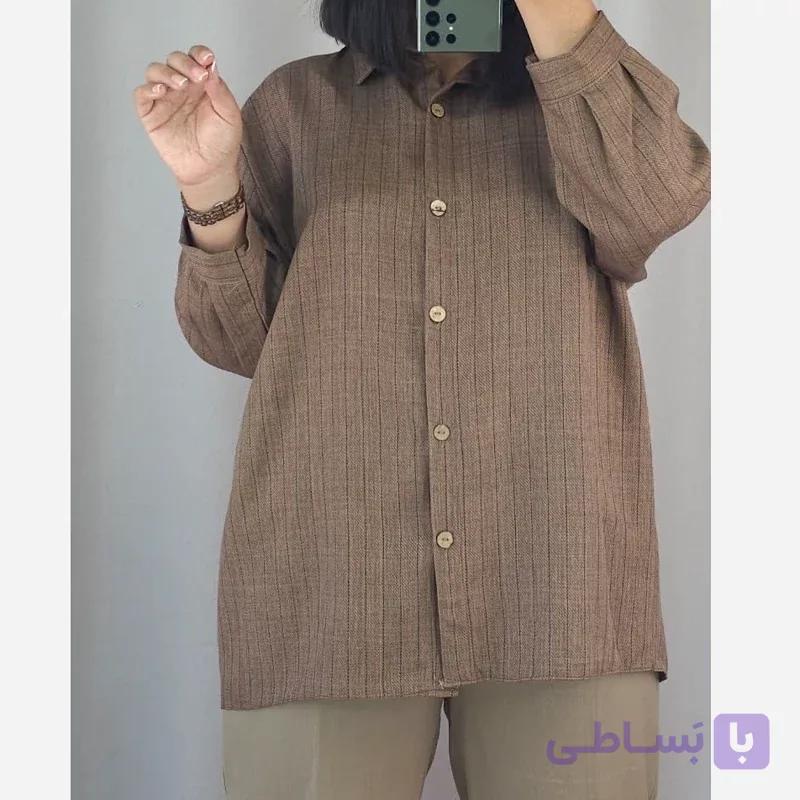 شومیز مانتویی زنانه سایز بزرگ مدل تینا