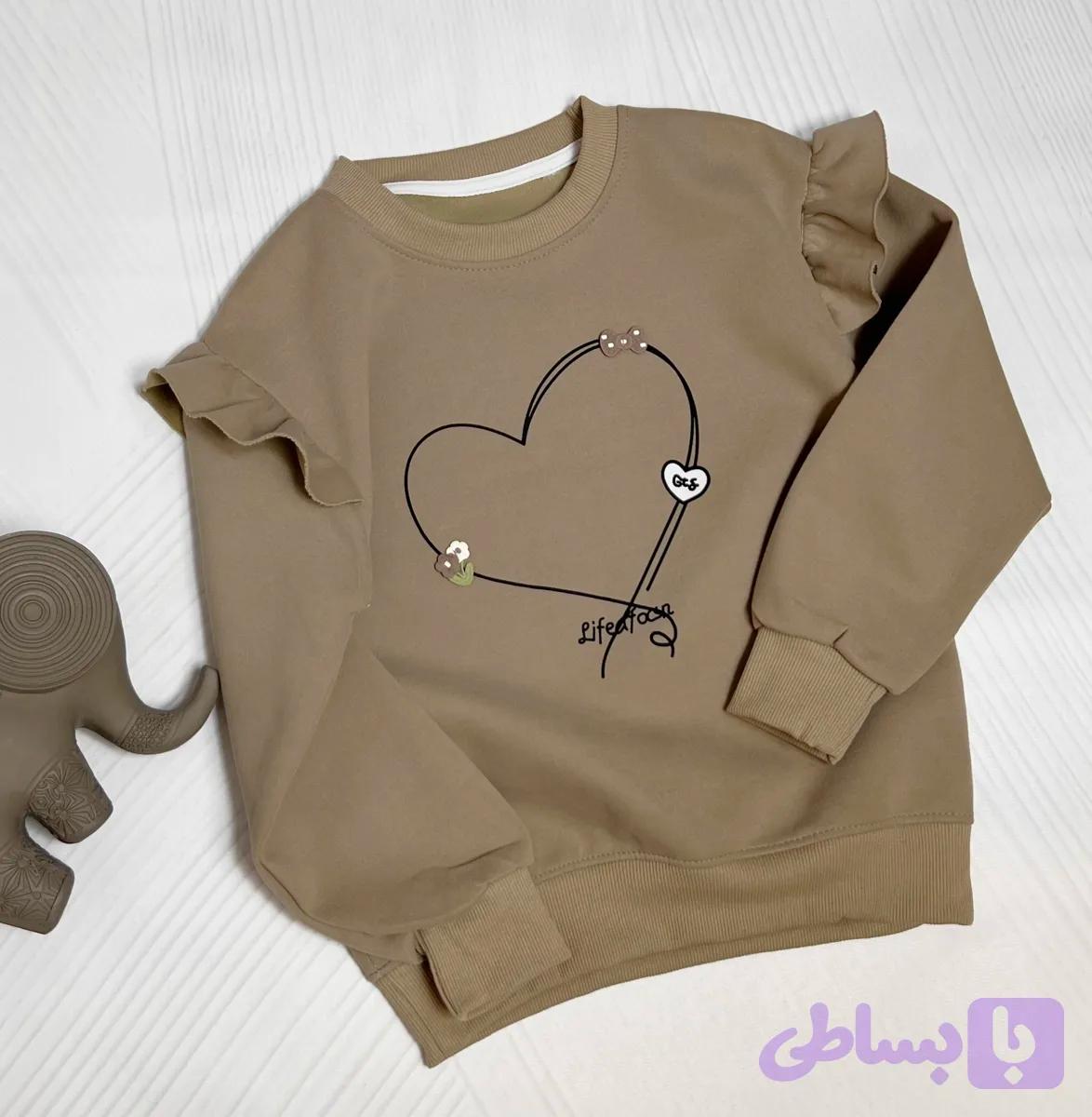 دورس وارداتی رنگ خاکی تیره فانتزی دخترانه نخ پنبه ۳تا۷سال کد ۱۱۱