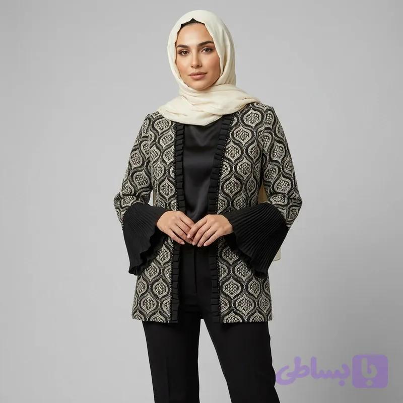 مانتو لینن سوزن‌دوزی
