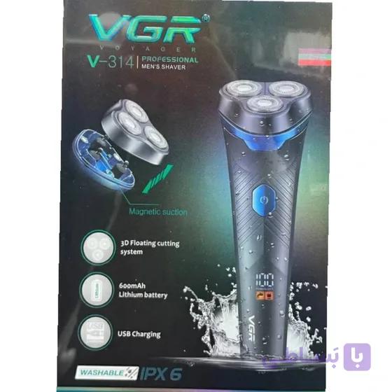 ماشین اصلاح وی جی آر مدل V-314 با تیغه استیل ضد زنگ و فناوری برش مستقیم