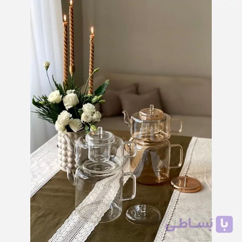 کتری قوری پیرکس شاهین ترکیه 2 درب شعله مستقیم