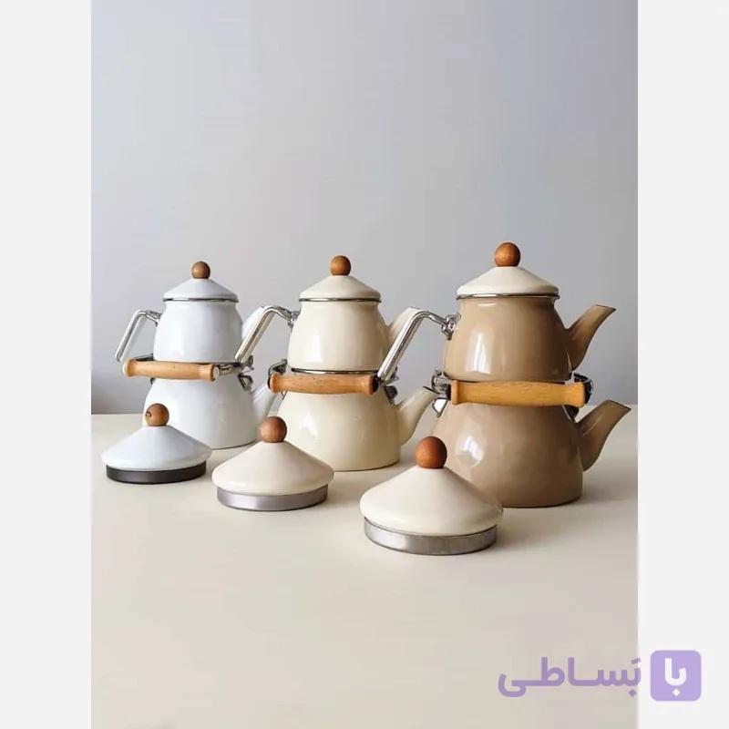 کتری قوری لعابی شاهین ترکیه دو درب