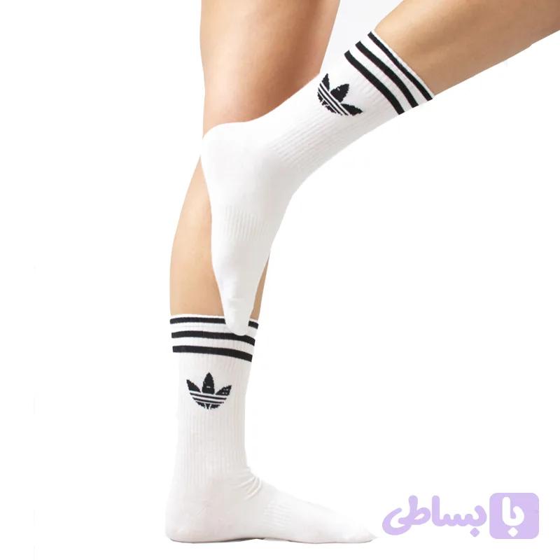 جوراب ورزشی ساق بلند زنانه و مردانه مدل Adidas فری سایز 38 تا44(جوری شاپ)