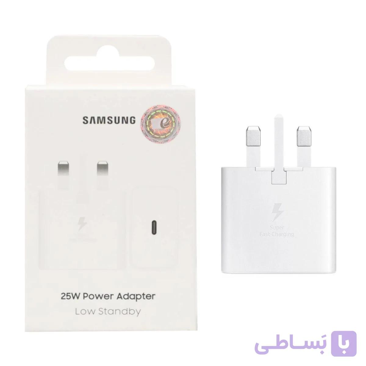 شارژر سه پین SAMSUNG 25W اصل چین T2510 ( فست و PD) سفید  bewکد 1266170