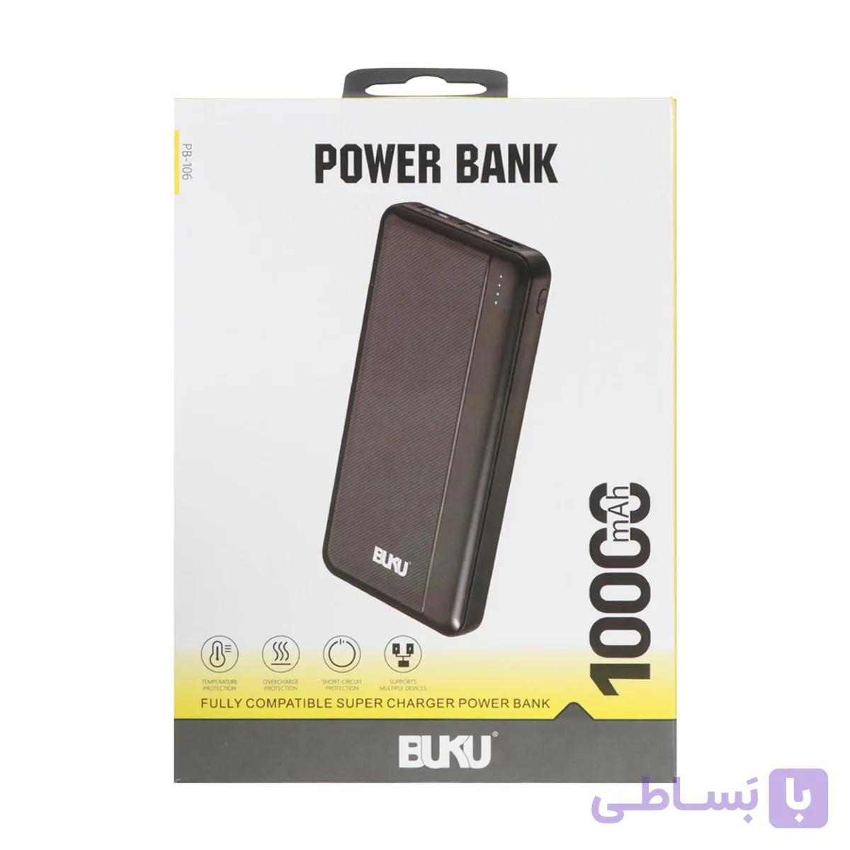 پاوربانک فست شارژ BUKU 10000mAh مدل PB-106 - سفید - MMS کد 1436876
