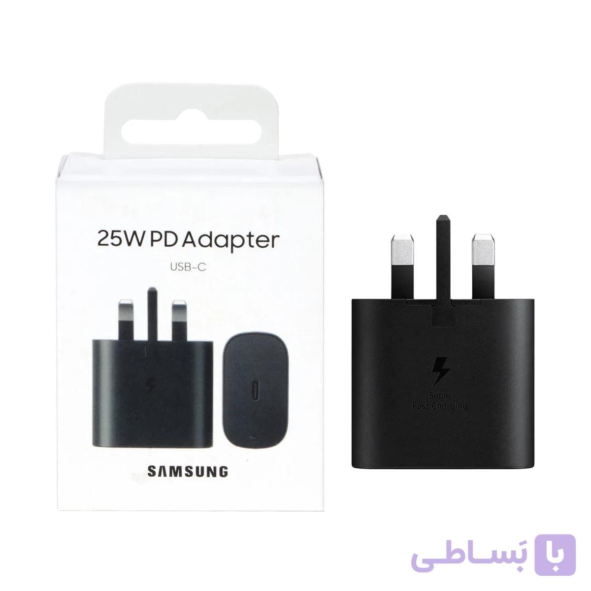 شارژر سه پین SAMSUNG 25W درجه یک TA800 ( فست و PD) مشکی )کد 841522