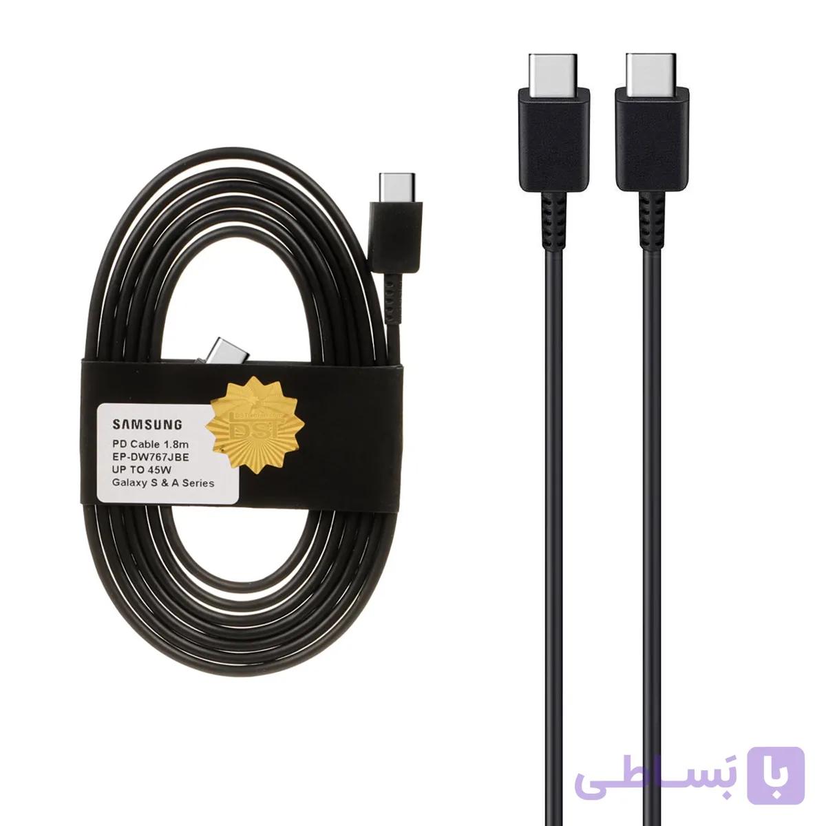 کابل شارژ 1.8 متری PD و فست SAMSUNG Type-C to Type-C 45W - سفید- DST  درجه یک کد987348