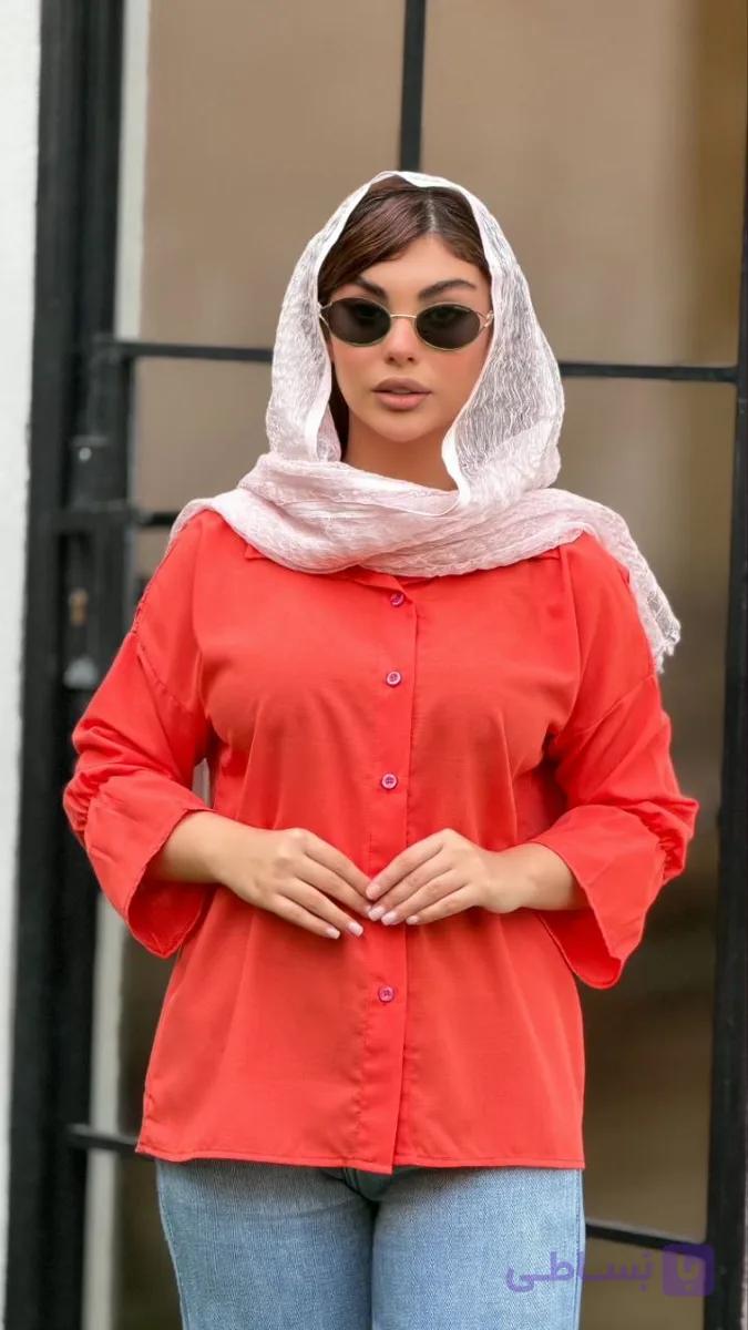 شومیز آستین کش دار زنانه کد 1419 — تصویر 1