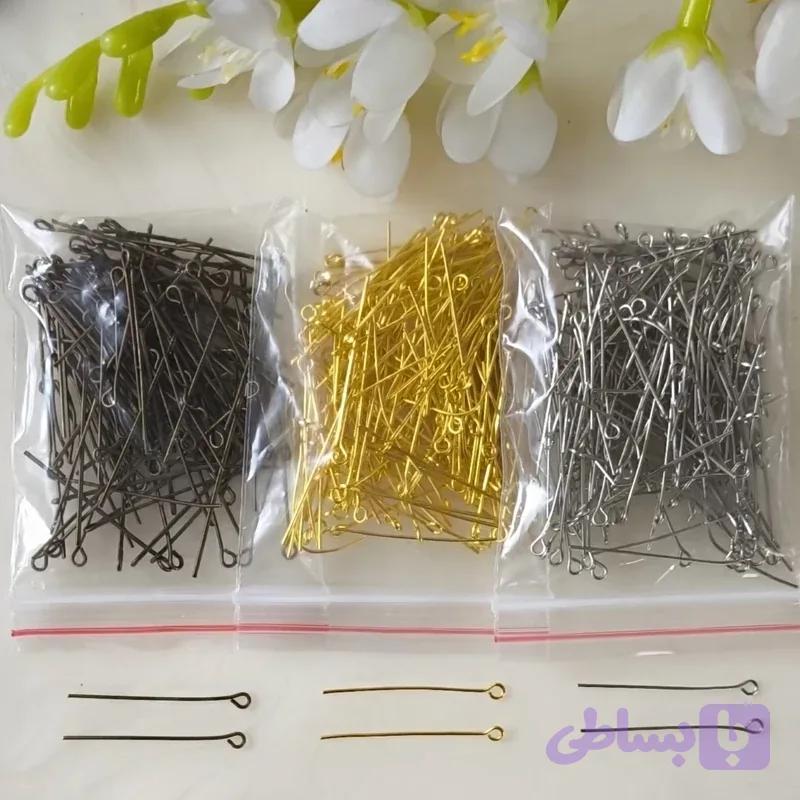 میخ اتصال بدلیجات ته حلقه ای جنس آهنی (فروش بصورت بسته 20 گرمی)