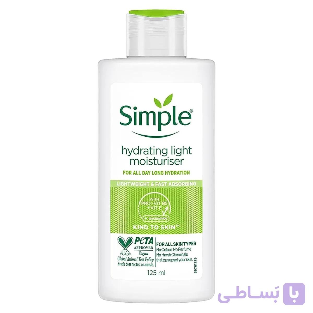 کرم مرطوب کننده سیمپل مدل Kind To Skin Hydrating Light Moisturiser حجم 125 میلی‌لیتر — تصویر 1