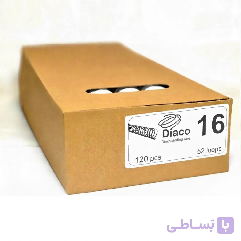 فنر صحافی سایز 16 دیاکو | فنر مارپیچ فلزی روکش‌دار 120 عددی هر عدد 8125