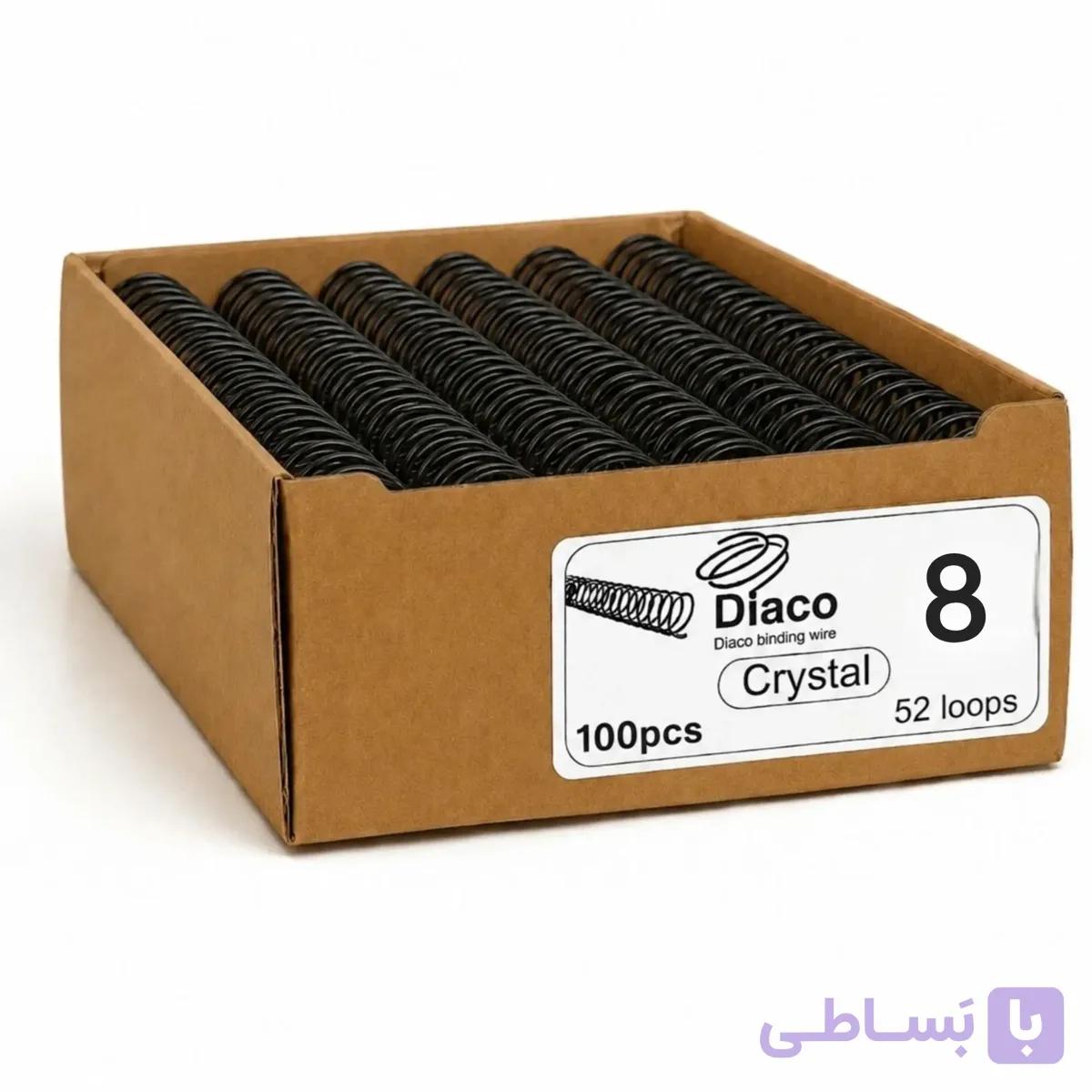 فنر صحافی مارپیچ کریستال مشکی 12 میلی‌متری دیاکو | مناسب صحافی تا 80 برگ هر عدد 8,250