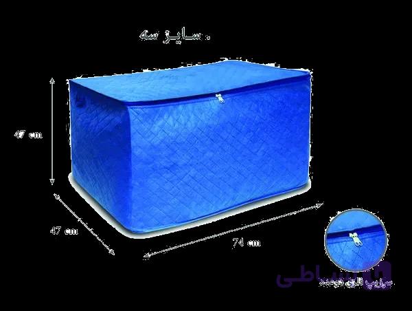 بقچه لباس زیپ دار سایز سه طول 75-عرض 47 -ارتفاع 47 کیفیت تضمین کارتن کات — تصویر 1