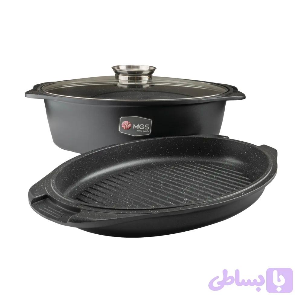 تابه مرغ و ماهی گرانیت MGS سه تیکه طرح ایتالیا B سایز 38
