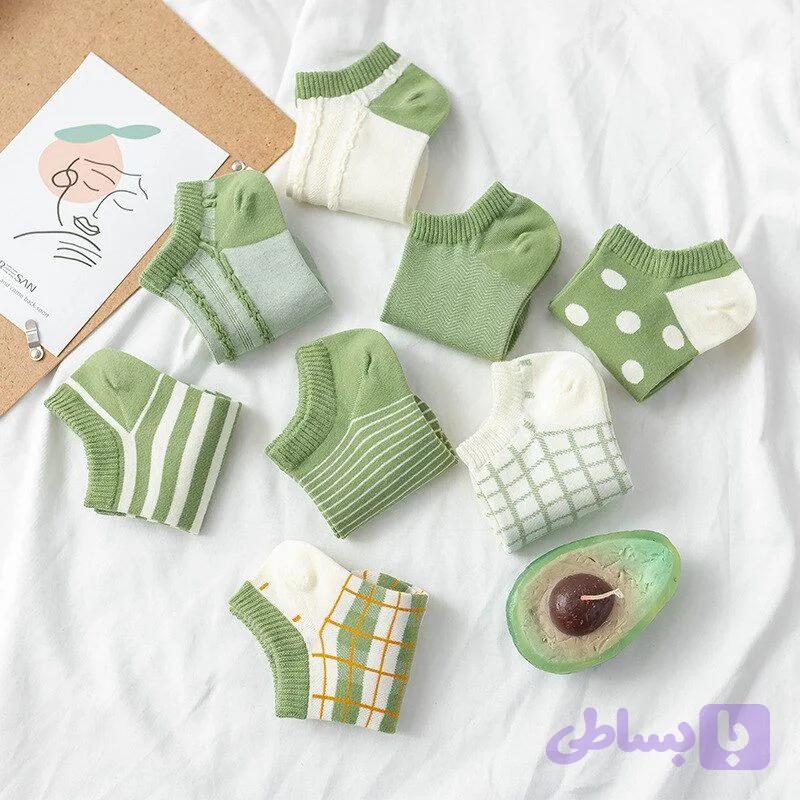 جوراب مچی میکس سبز💚