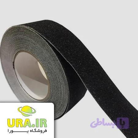 ترمز پله سمباده ای سیلیسی پشت چسب دار مشکی (عرض 5 سانت - رول 25 متری) کد U980