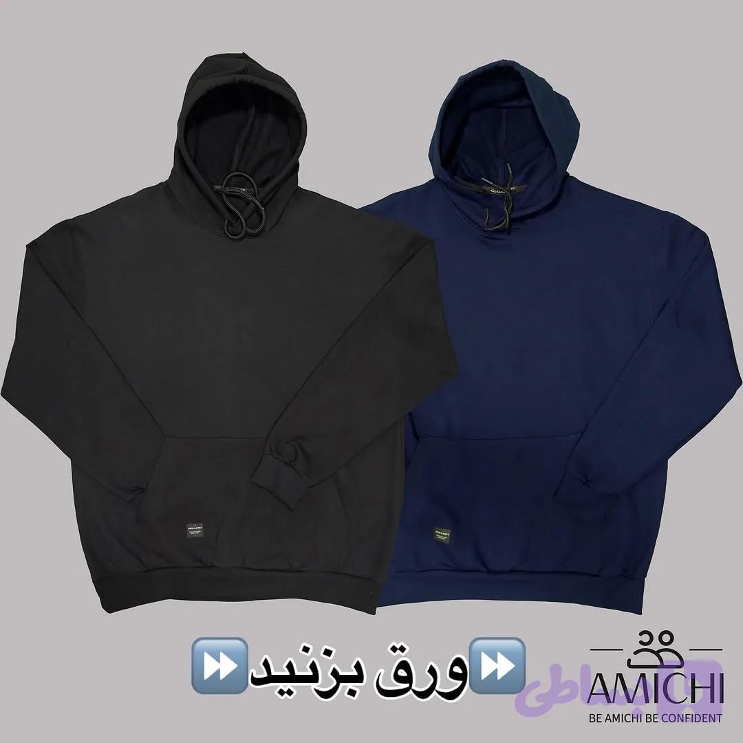 هودی مردانه سایزبزرگ بیسیک پارچه دورس سه‌نخ