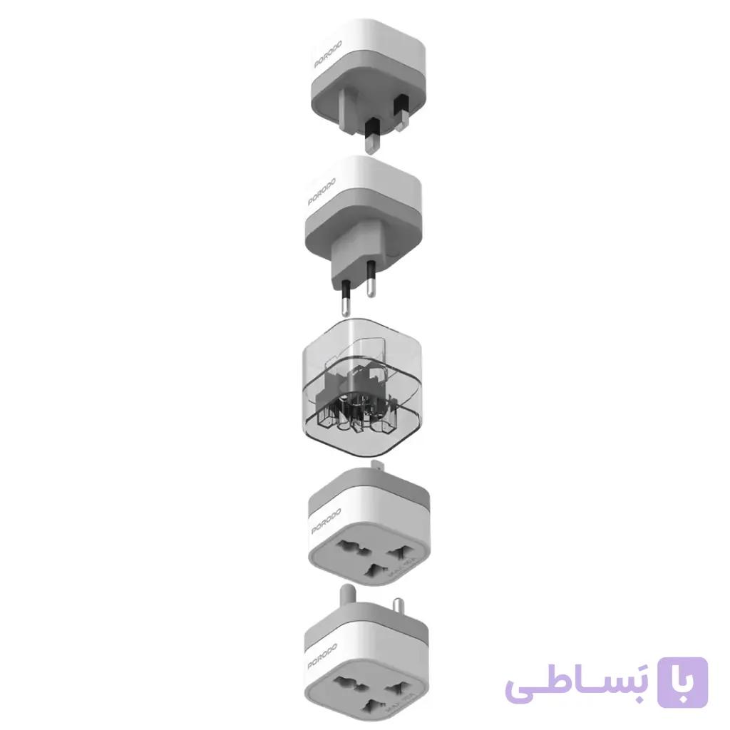 آداپتور برق مسافرتی یونیورسال پرودو مدل Universal AC Adapter — تصویر 1