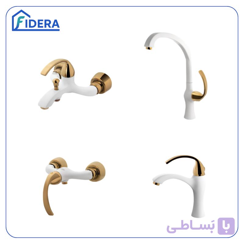 ست شیرآلات اوج مدل ایوانو – سفید طلایی — تصویر 1