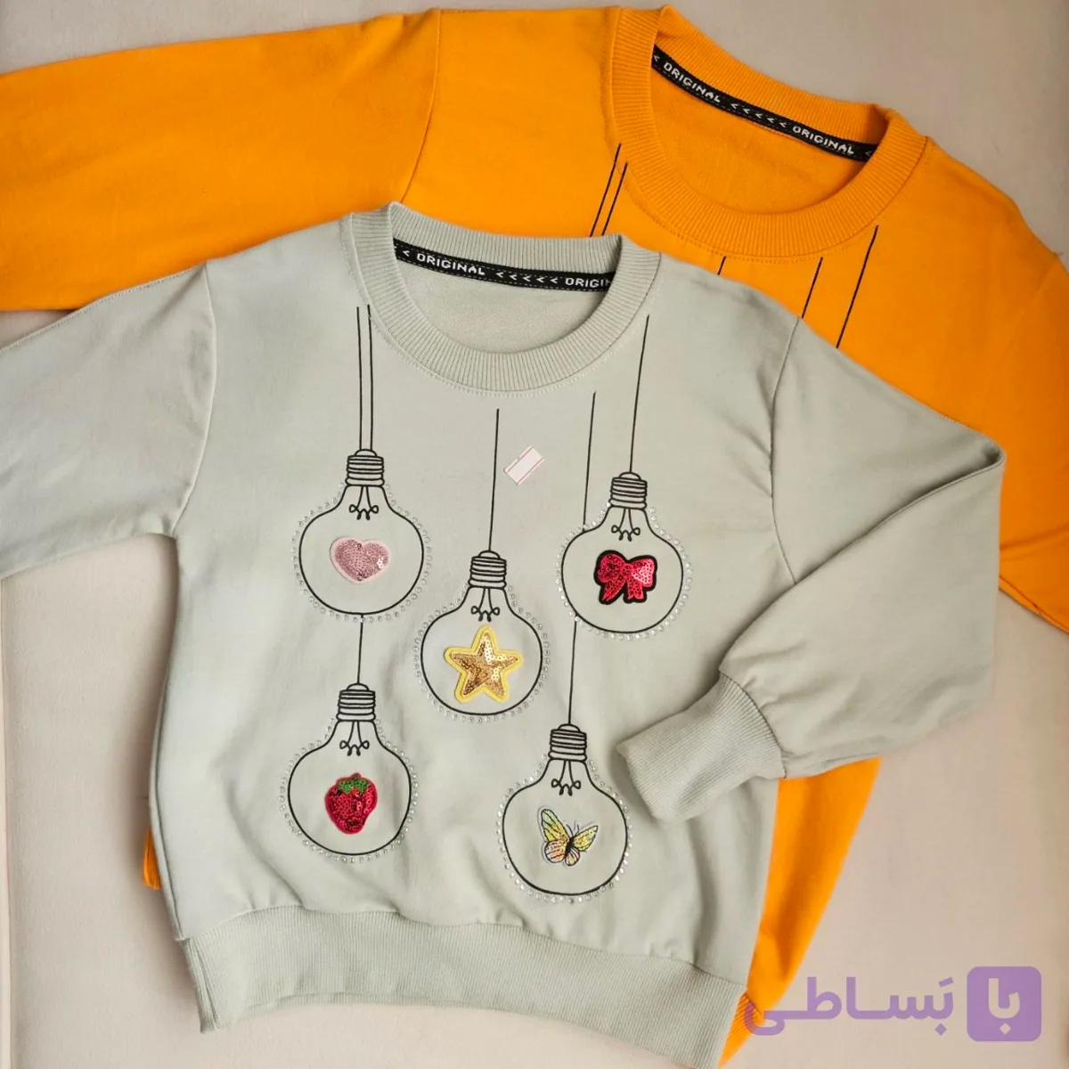 بلوز دو نخ فینگردار دخترانه با طراحی خاص