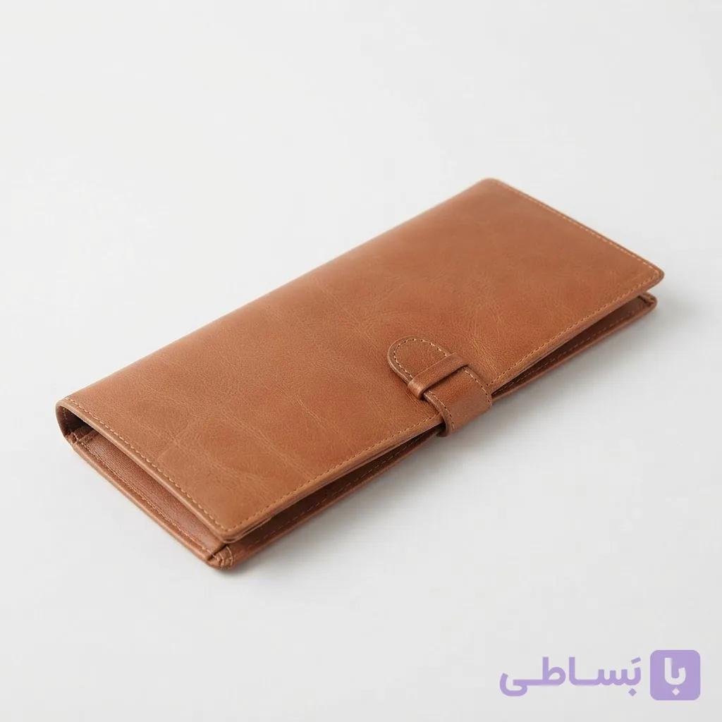 کیف پول چرم طبیعی پالتویی زبانه دار کد KP-104
