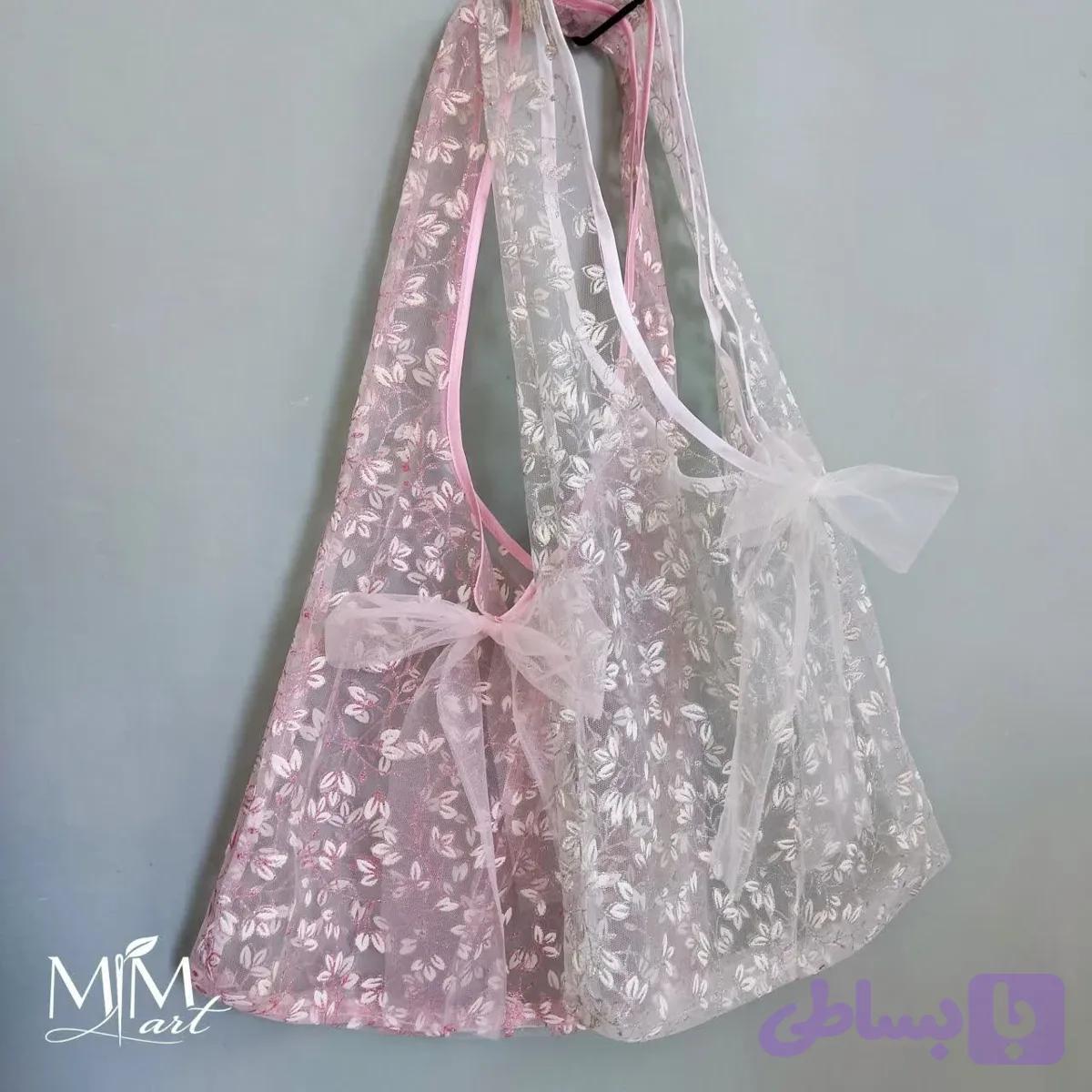 کیف دوشی زنانه / کیف دخترانه / تت بگ توری پاپیونی تابستونه دخترانه / کد 49 — تصویر 1