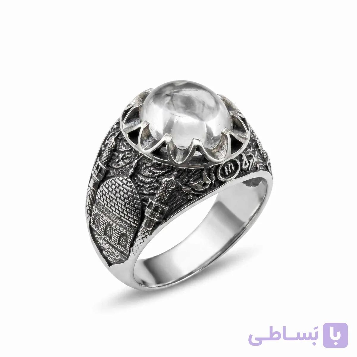 انگشتر مردانه نقره با عقیق درّ نجف مدل حرم — تصویر 1