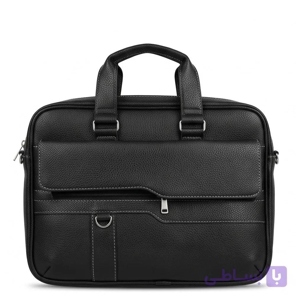کیف دستی مردانه چرم مصنوعی مدل «آرسام» رنگ مشکی — تصویر 1