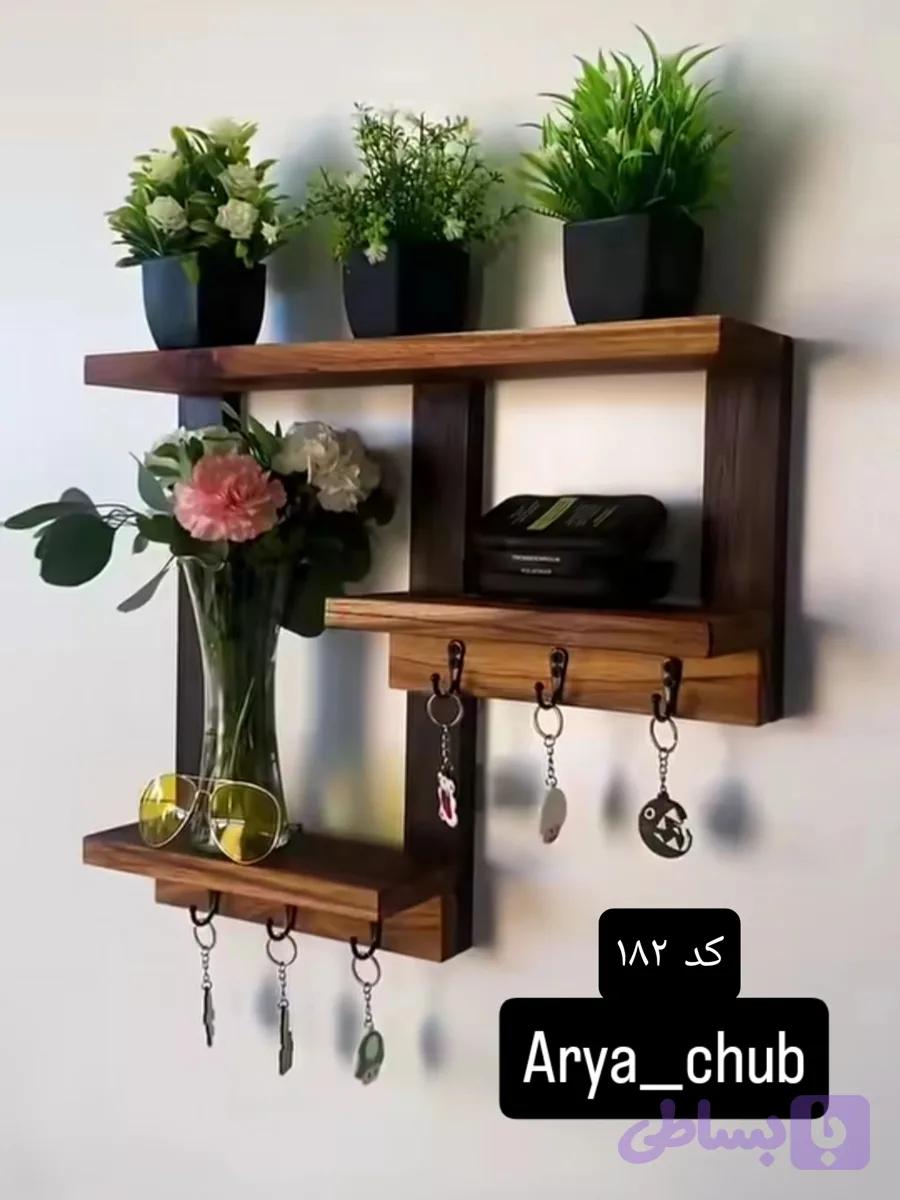 جا کلیدی دیواری چوبی مدل 182