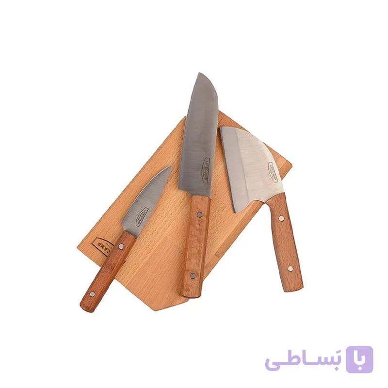 ست تخته و چاقو لایف کمپ 7 تکه ژاپنی — تصویر 1