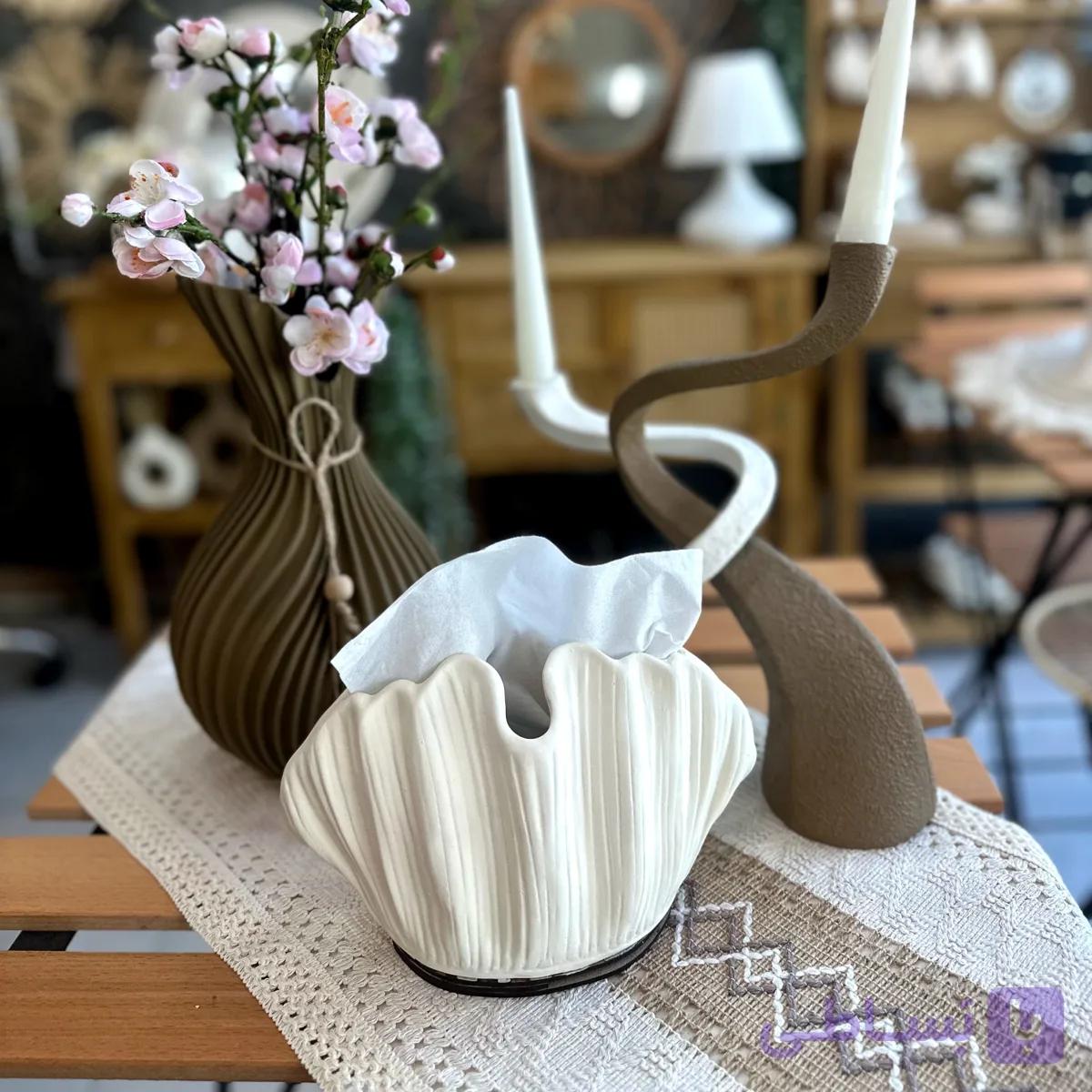 جا دستمال کاغذی صدف — تصویر 1