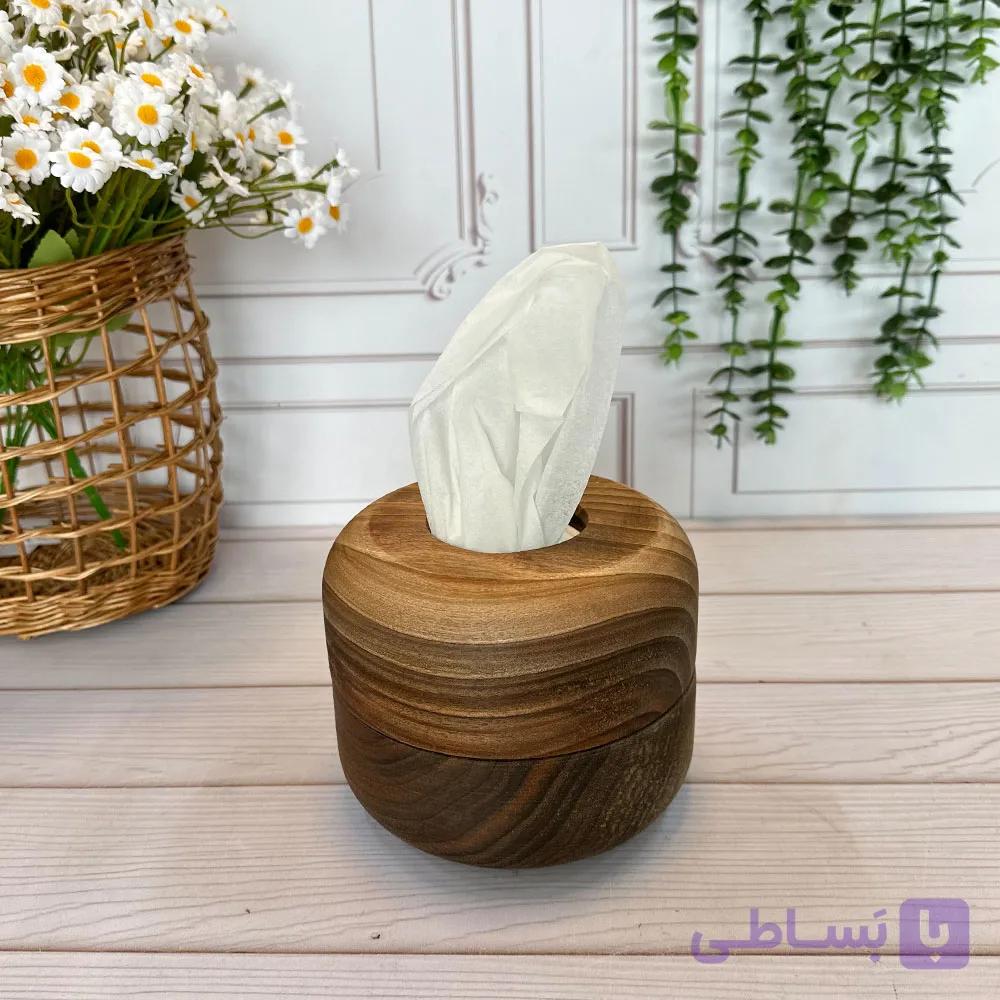 جا دستمال کاغذی چوب گردو — تصویر 1