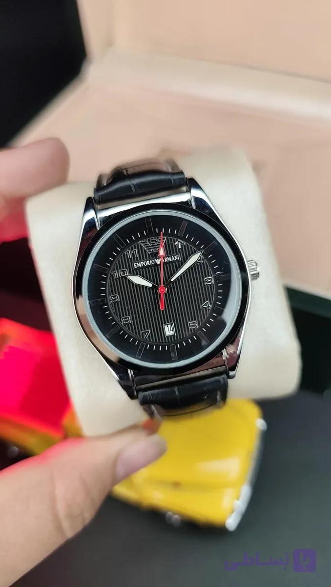 ساعت مچی مردانه کاسیو Casio بندچرم مشکی موتور ژاپن — تصویر 1