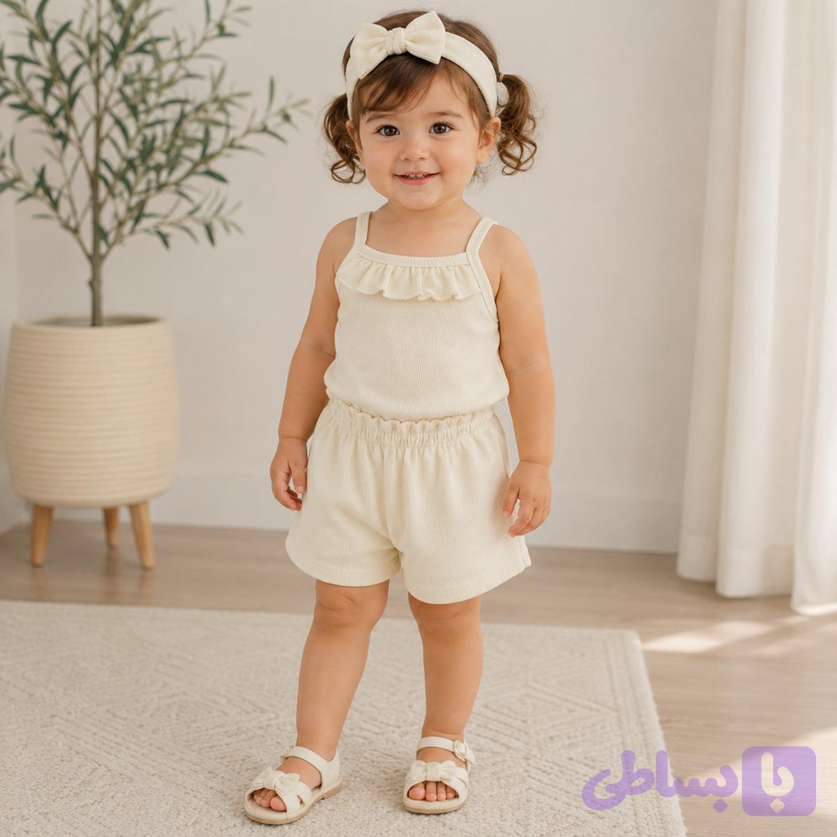 ست سه تیکه کراپ شرتک و هد