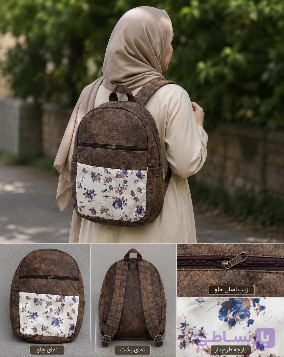کوله پشتی پارچه مبلی دخترانه مدل سنتی
