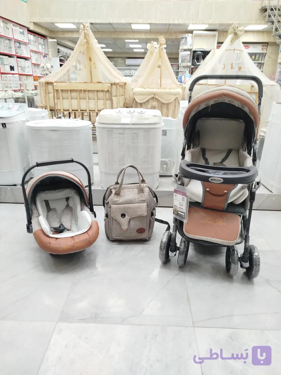 ست کالسکه کودک ۴تکه اسکلت ۱۳۰ و روکش نیو‌استار
