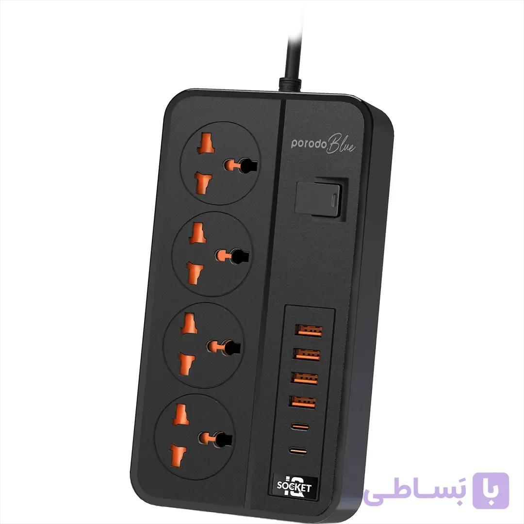 چندراهی برق پرودو مدل PB-FWCH034 با ۴ خروجی و کابل ۳ متری — تصویر 1