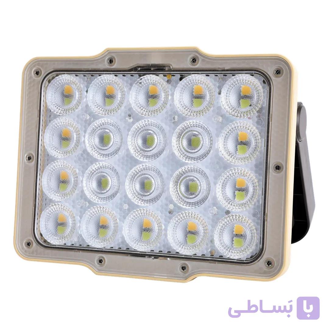 پروژکتور خورشیدی گرین لاین مدل GNFL13SOLGTBK با باتری ۴۸۰۰ میلی‌آمپر ساعت و ۴۳ لامپ LED — تصویر 1