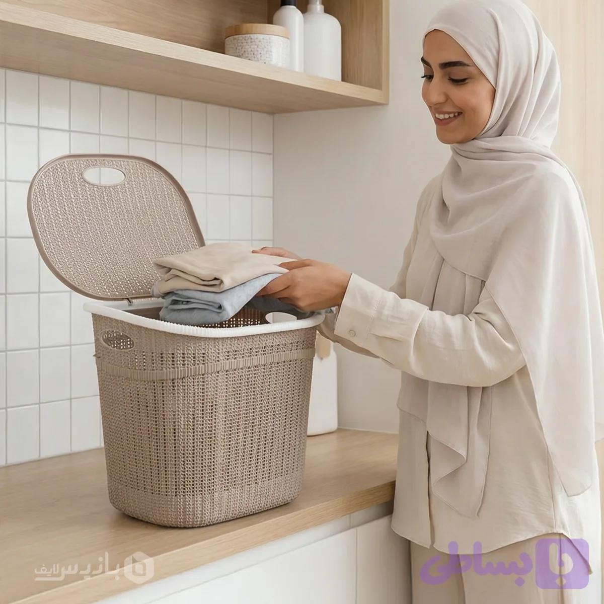 سبد رخت درب دار بانیس مدل گرند سایز کوتاه