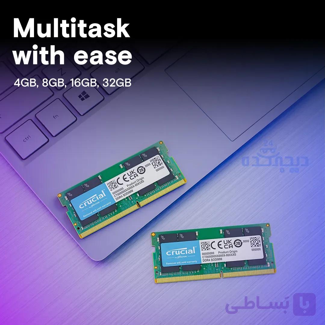 رم لپ تاپ DDR4 تک کاناله فرکانس 2666 مگاهرتز تایمینگ CL19 کروشیال ظرفیت 8 گیگابایت Crucial مدل CB8GS2666.C8JT — تصویر 1